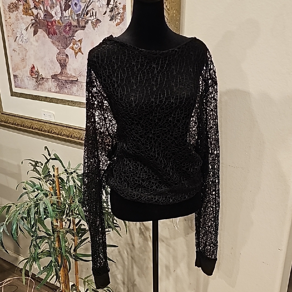 Chic Black Lace Sweater